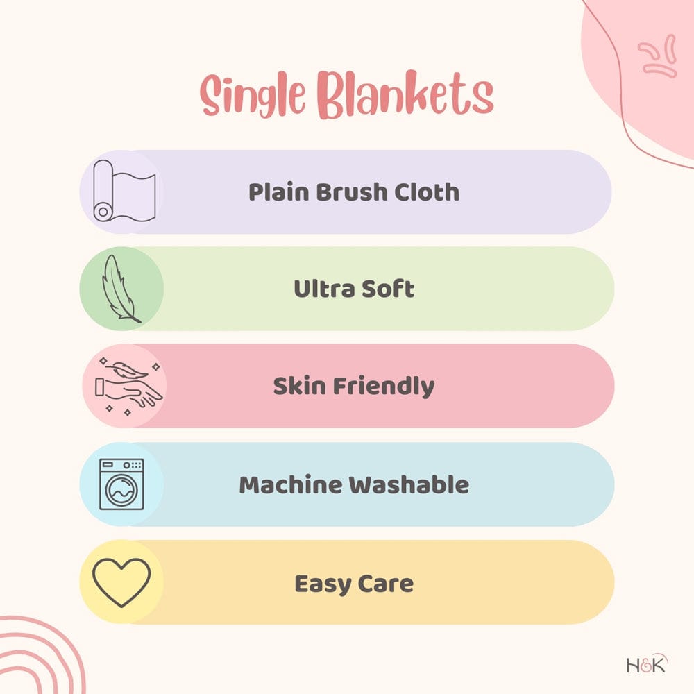 Plain Brush Cloth Super Soft Plush Single Flannel Blanket- Sky Blue