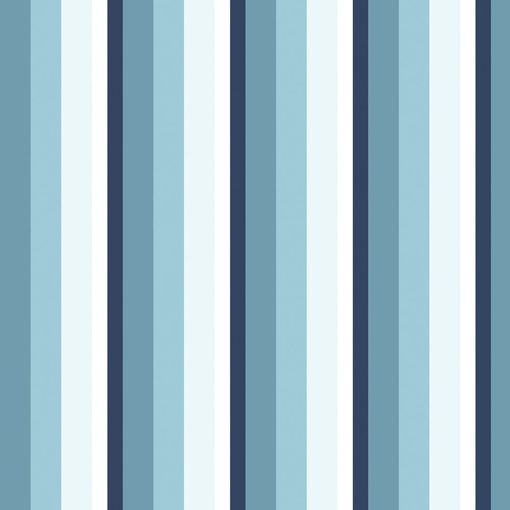 Coastal Stripes Navy 100% Cotton Double Fitted Bedsheet, 186 TC