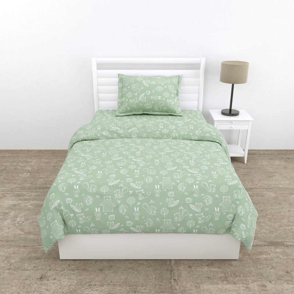Foliage Fantasy Percale 210 TC Single Flat Bedsheet