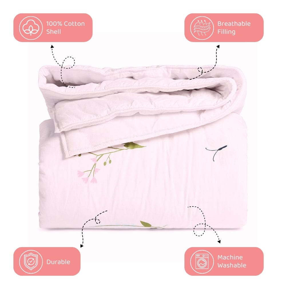 Butterfly Garden Kids Quilt,Pink