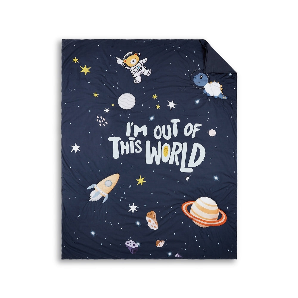 Spacewalk Kids Quilt, Navy