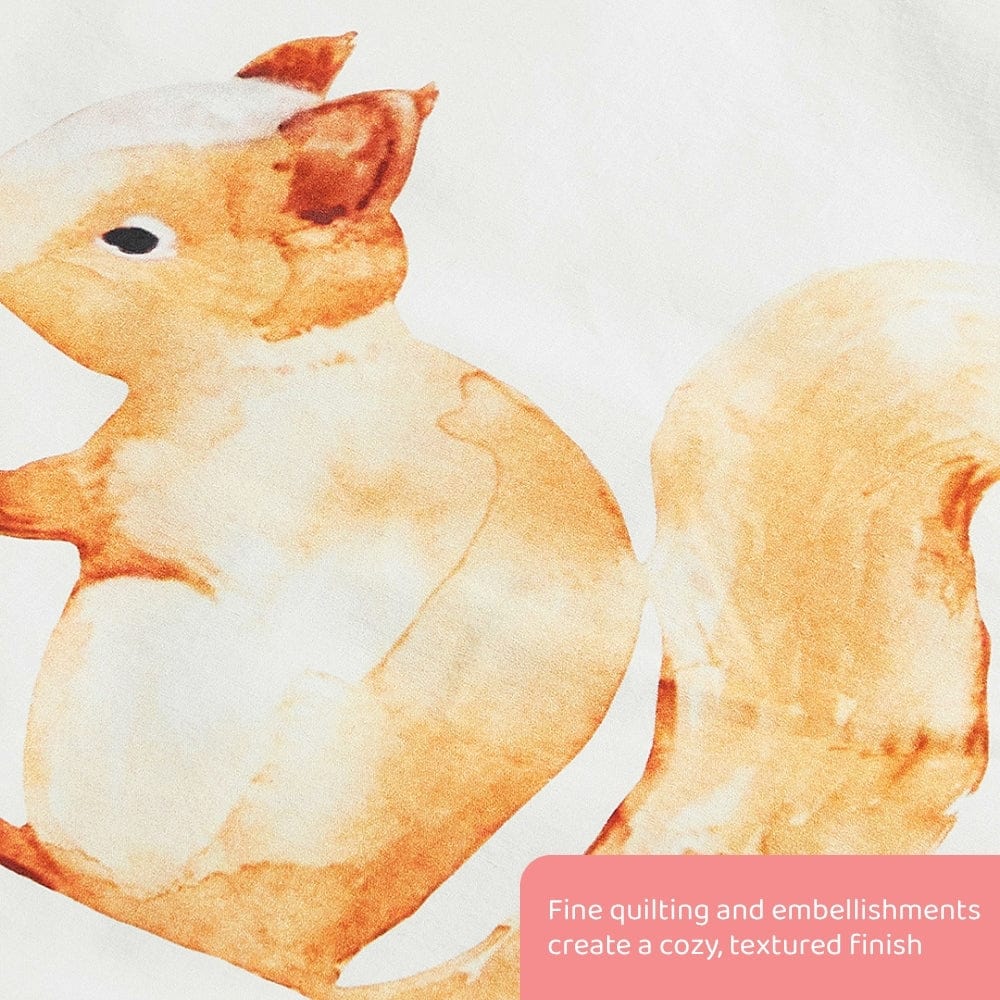 Whimsical Woodland Kids Quilt, Beige