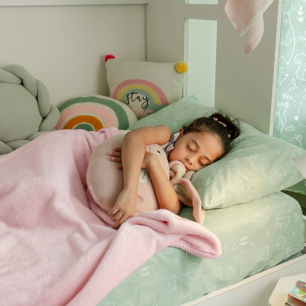 Plain Brush Cloth Super Soft Plush Single Flannel Blanket-Baby Pink