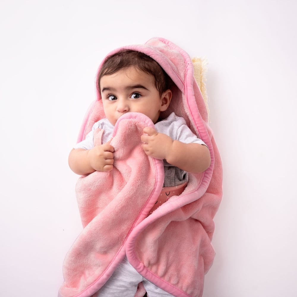 Super Soft Plush Baby Hooded Flannel Blanket ( 0 - 6 Months)