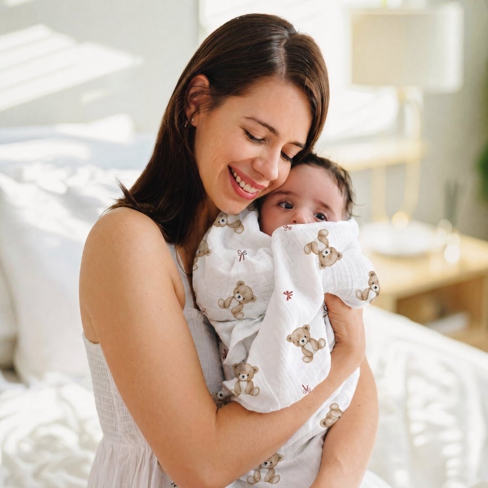 Bear Love Cotton Muslin Swaddle – Pack of 2 - Swaddles | haus & kinder