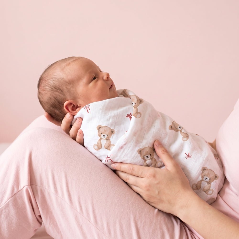 Bear Love Cotton Muslin Swaddle – Pack of 2 - Swaddles | haus & kinder