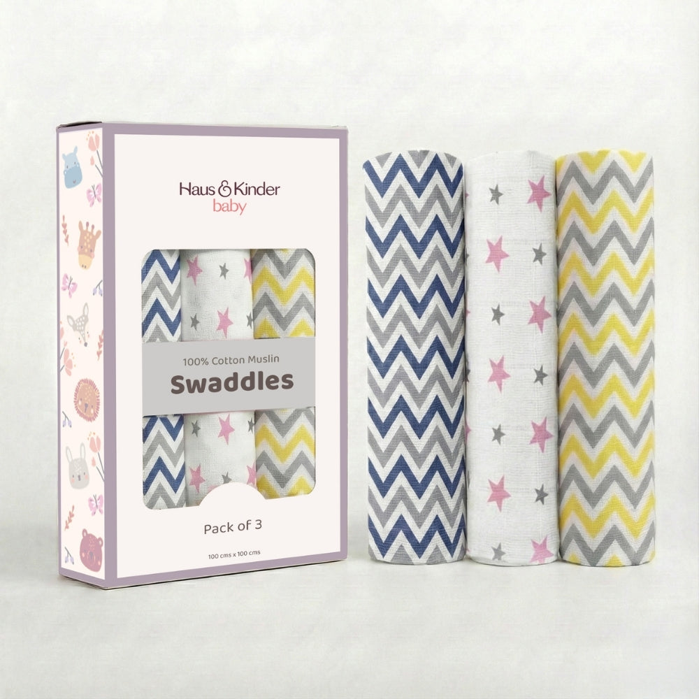 Everyday Classics Swaddles Glee Greys, Pack of 3