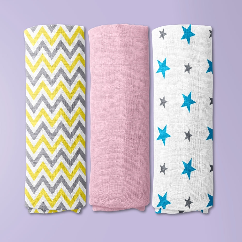 Everyday Classics Swaddles Mellow Muse, Pack of 3