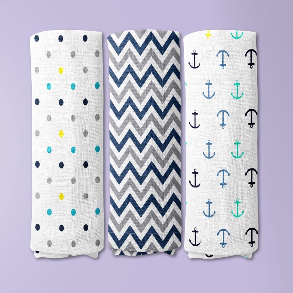 Soft Cuddles 100% Cotton Muslin Swaddles 0 to 3 Months, Pack of 3 - Swaddles | haus & kinder