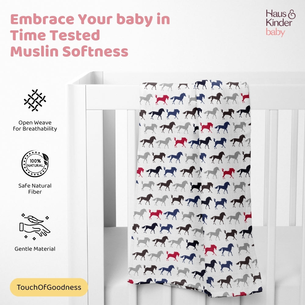 Everyday Classics Swaddles Happy Primes, Pack of 3