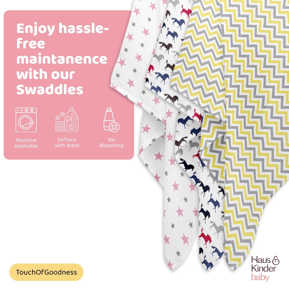 Everyday Classics Swaddles Happy Primes, Pack of 3