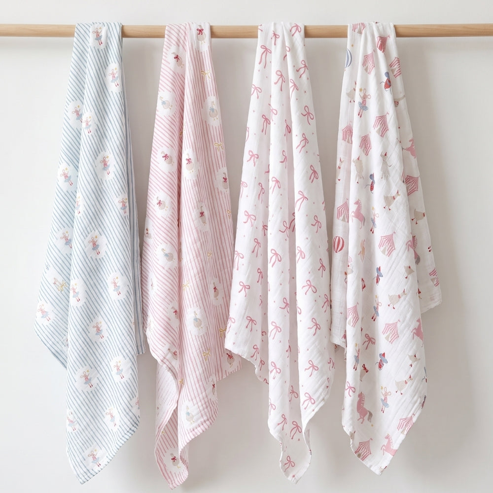 Sugar Moon Cotton Muslin Swaddle – Pack of 4