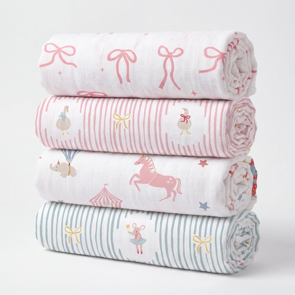 Sugar Moon Cotton Muslin Swaddle – Pack of 4