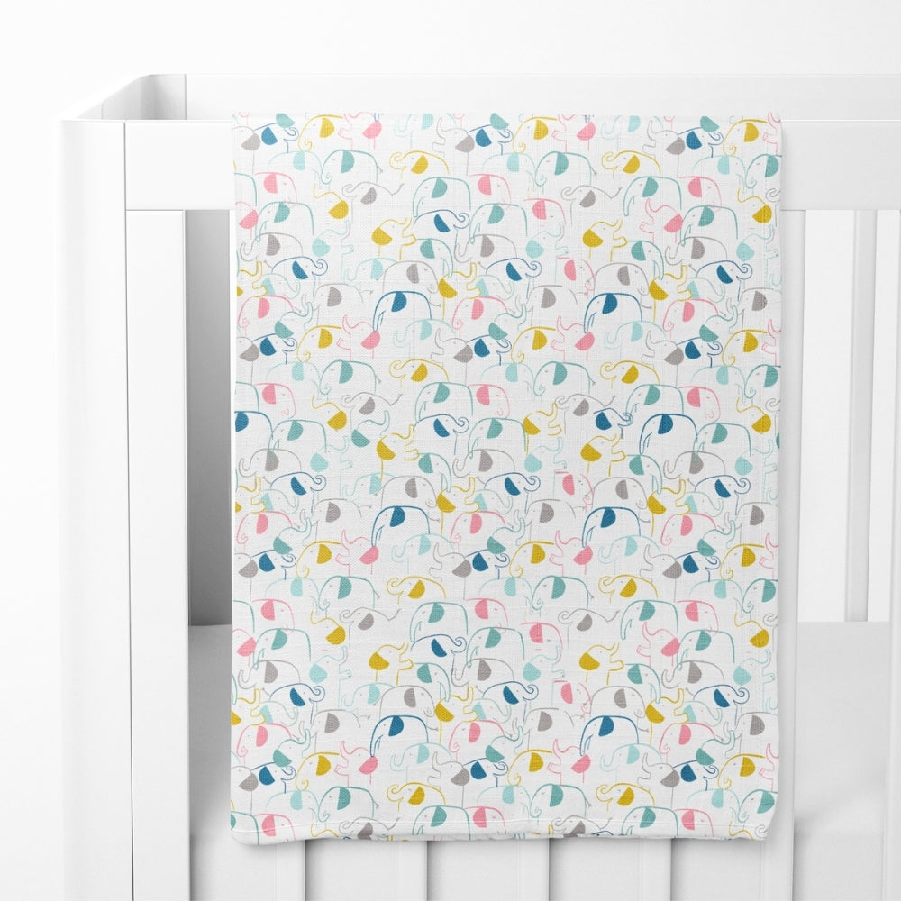 Aloha Collection 100% Cotton Muslin Swaddle Pack Of 4 (Elephant, Dot, Fruit, Ocean)