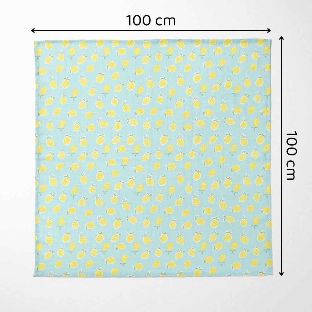 Aloha Collection 100% Cotton Muslin Swaddle Pack Of 4 (Elephant, Dot, Fruit, Ocean) - Swaddles | haus & kinder