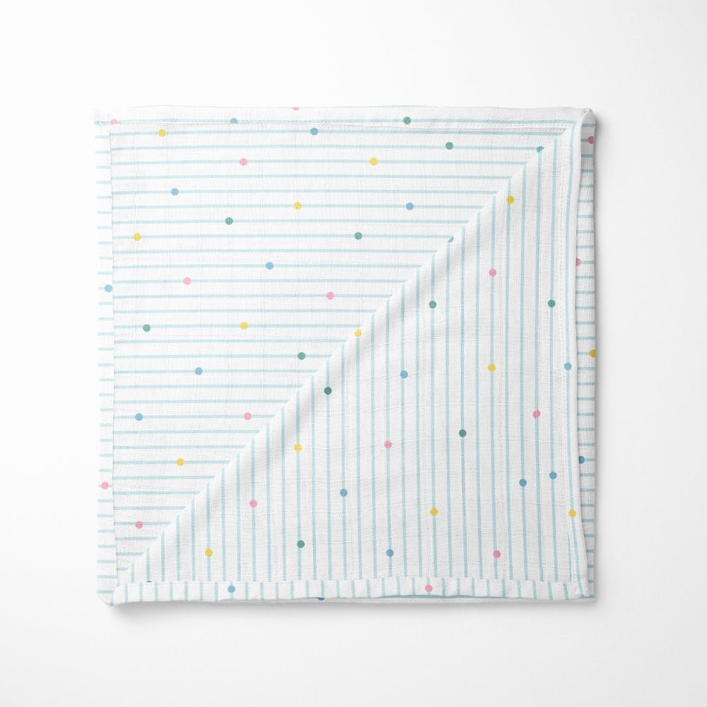 Aloha Collection 100% Cotton Muslin Swaddle Pack Of 4 (Elephant, Dot, Fruit, Ocean) - Swaddles | haus & kinder