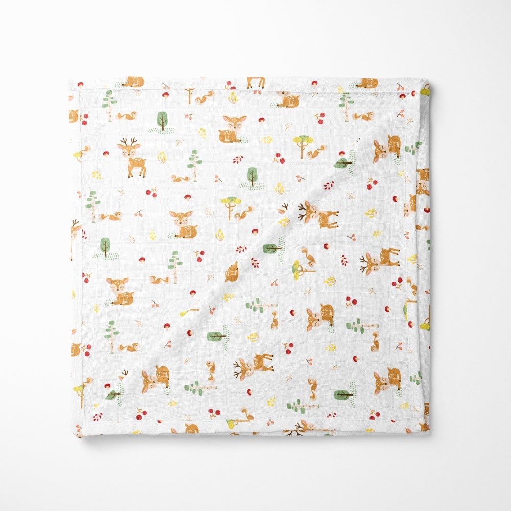 Fruity fauna Collection 100% Cotton Muslin Swaddle Pack Of 4 - Swaddles | haus & kinder