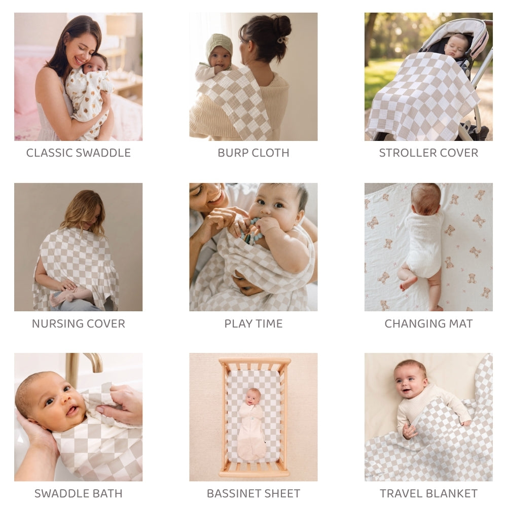 Teddykins Cotton Muslin Swaddle – Pack of 4