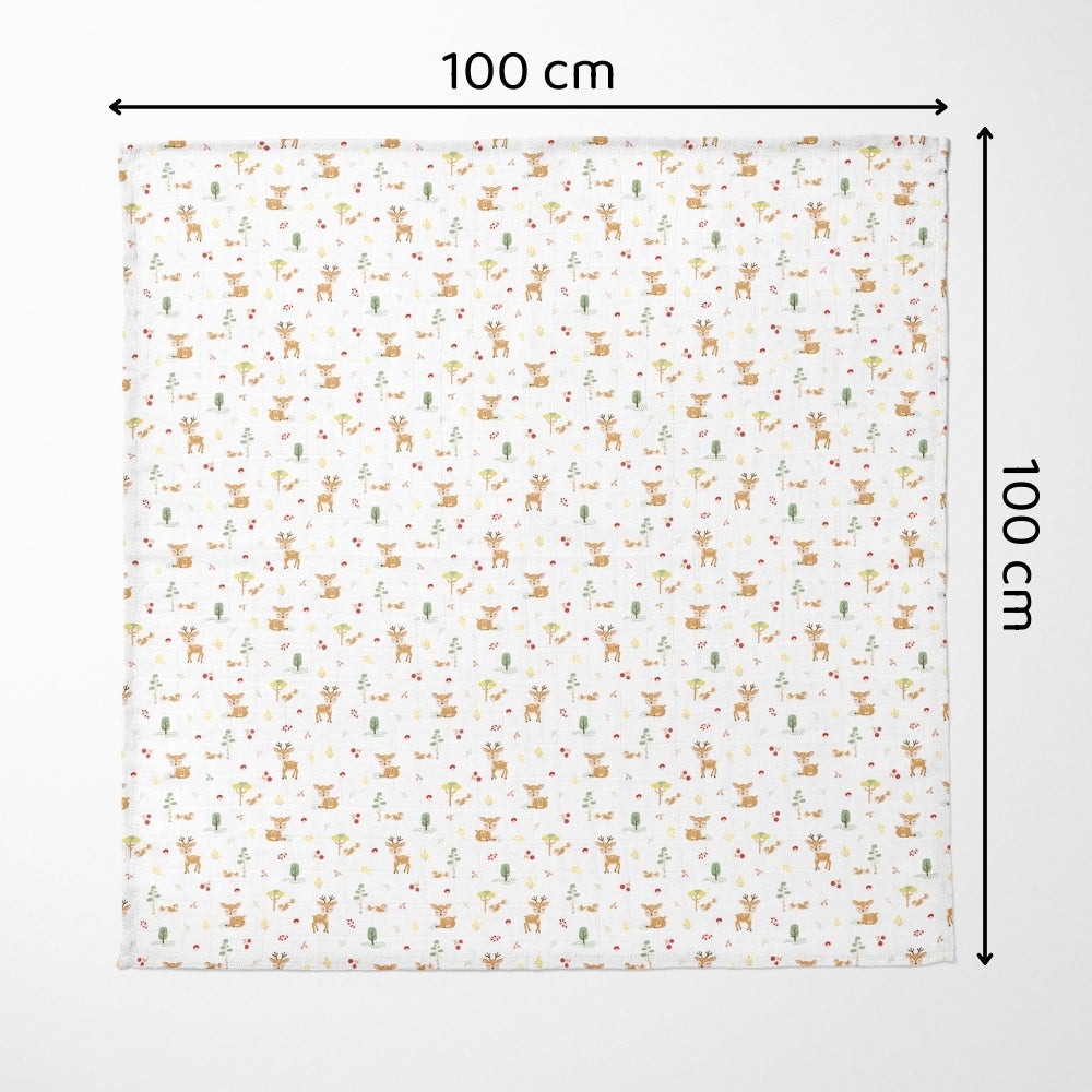 Safari squad Collection 100% Cotton Muslin Swaddle Pack Of 5