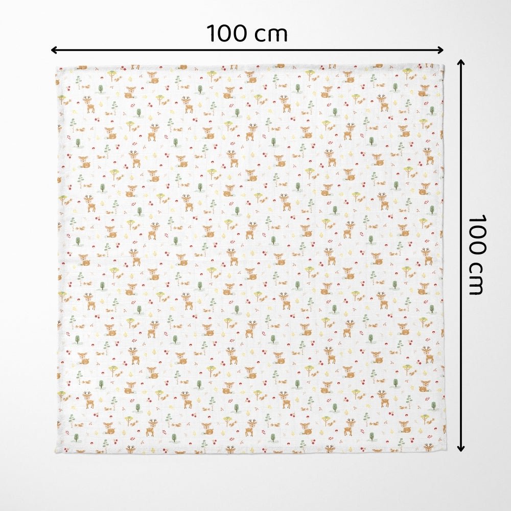 Safari squad Collection 100% Cotton Muslin Swaddle Pack Of 5 - Swaddles | haus & kinder