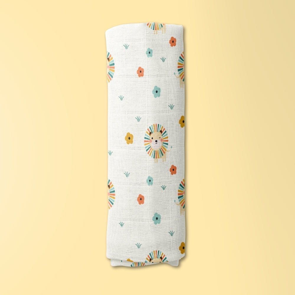 Lion's Garden Collection Muslin Swaddle - Swaddles | haus & kinder