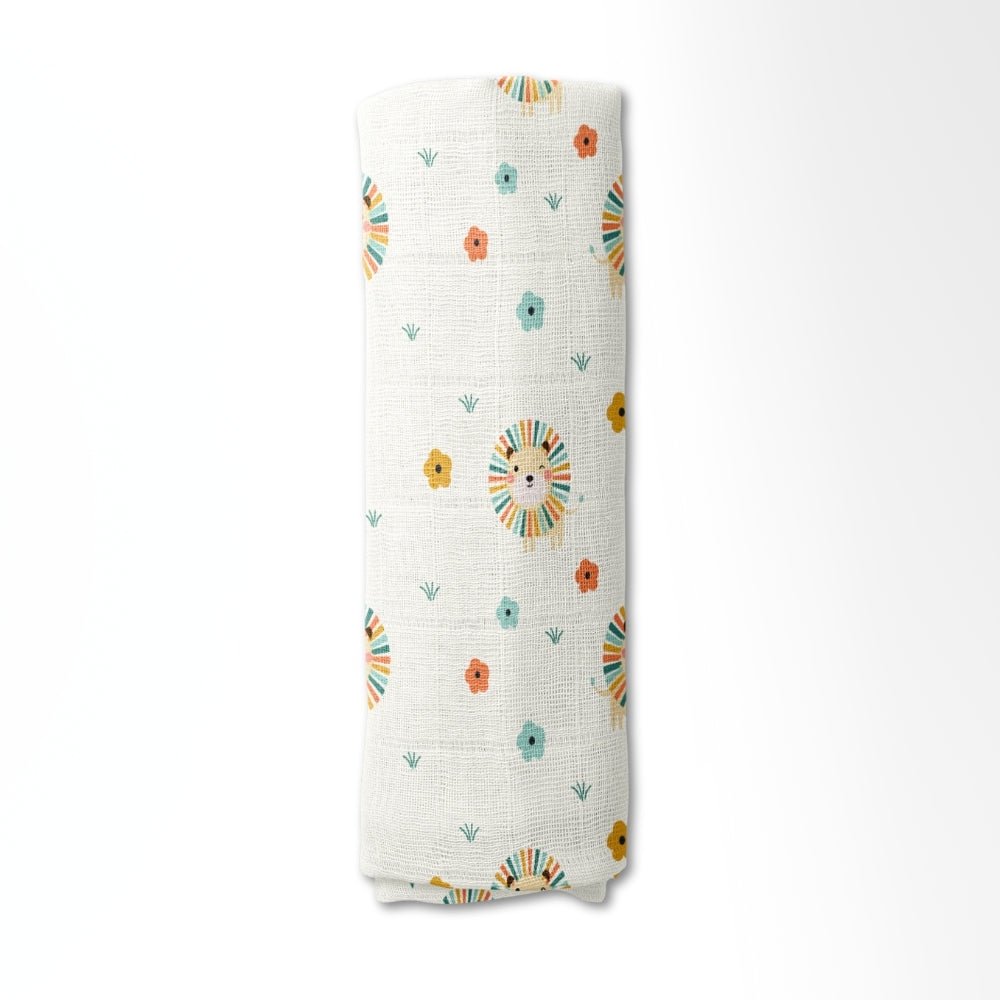 Lion's Garden Collection Muslin Swaddle - Swaddles | haus & kinder