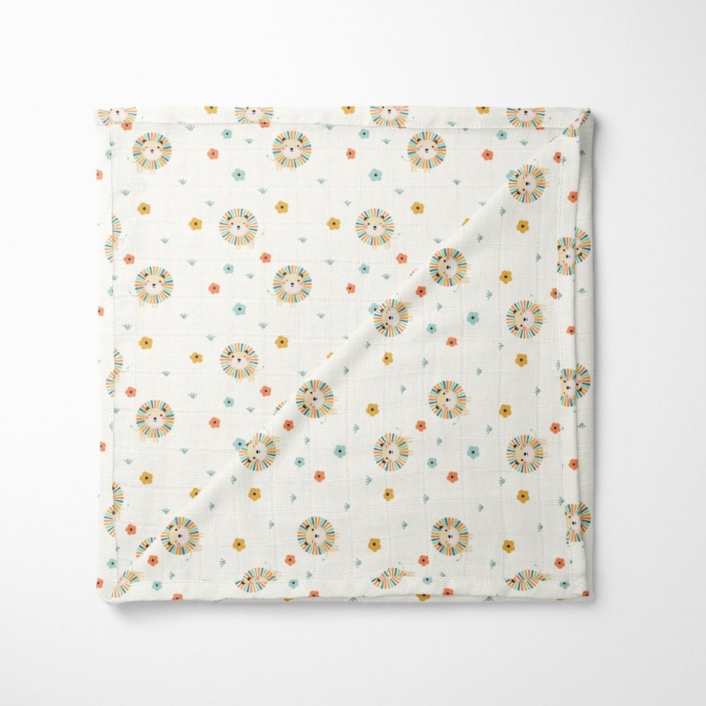 Lion's Garden Collection Muslin Swaddle - Swaddles | haus & kinder