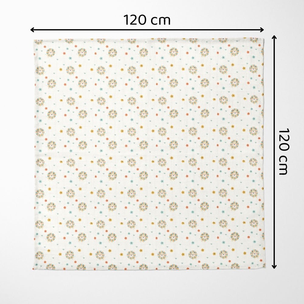 Lion's Garden Collection Muslin Swaddle - Swaddles | haus & kinder