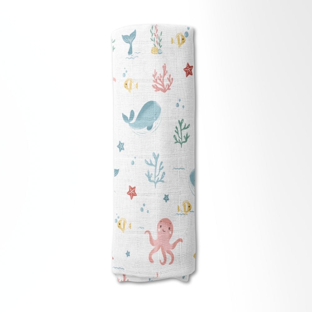 Vitamin Sea Collection Muslin Swaddle - Swaddles | haus & kinder