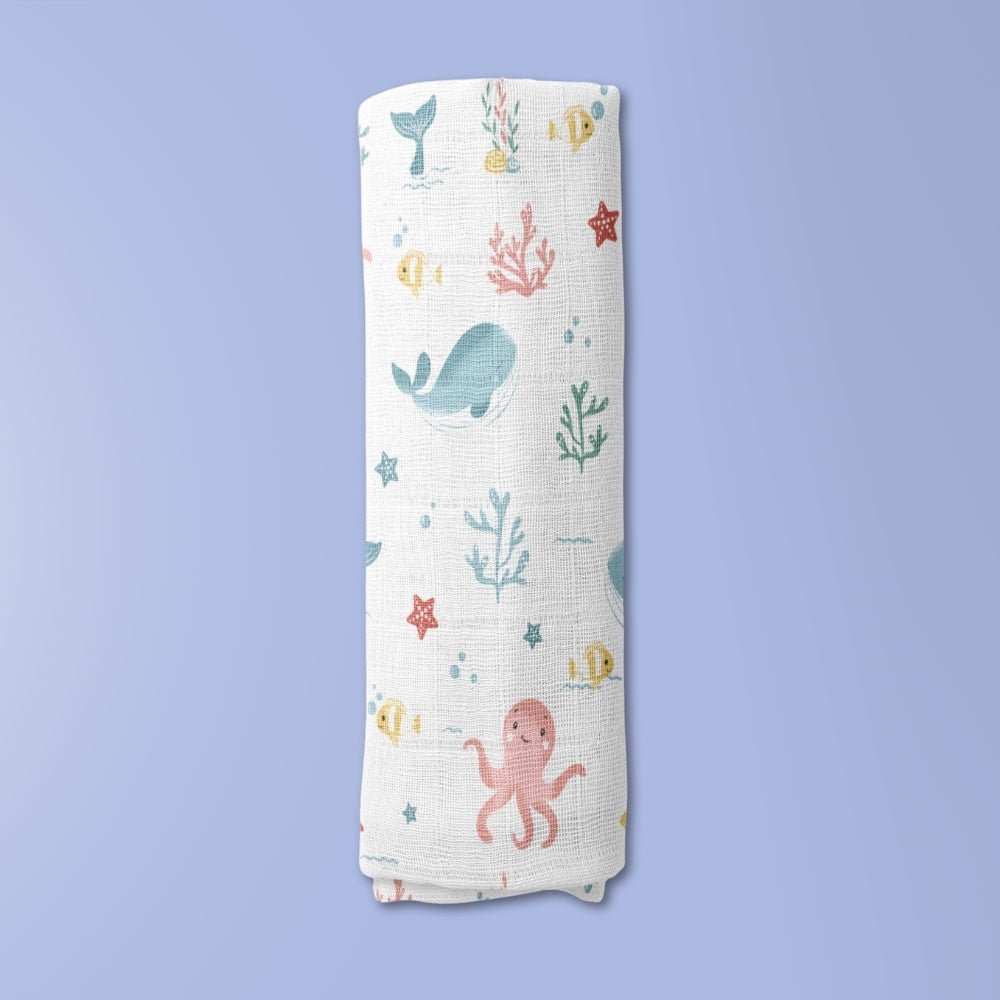 Vitamin Sea Collection Muslin Swaddle - Swaddles | haus & kinder