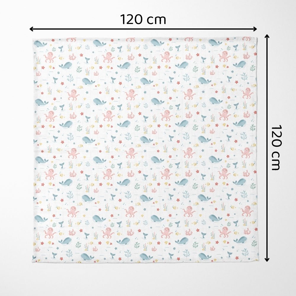 Vitamin Sea Collection Muslin Swaddle - Swaddles | haus & kinder