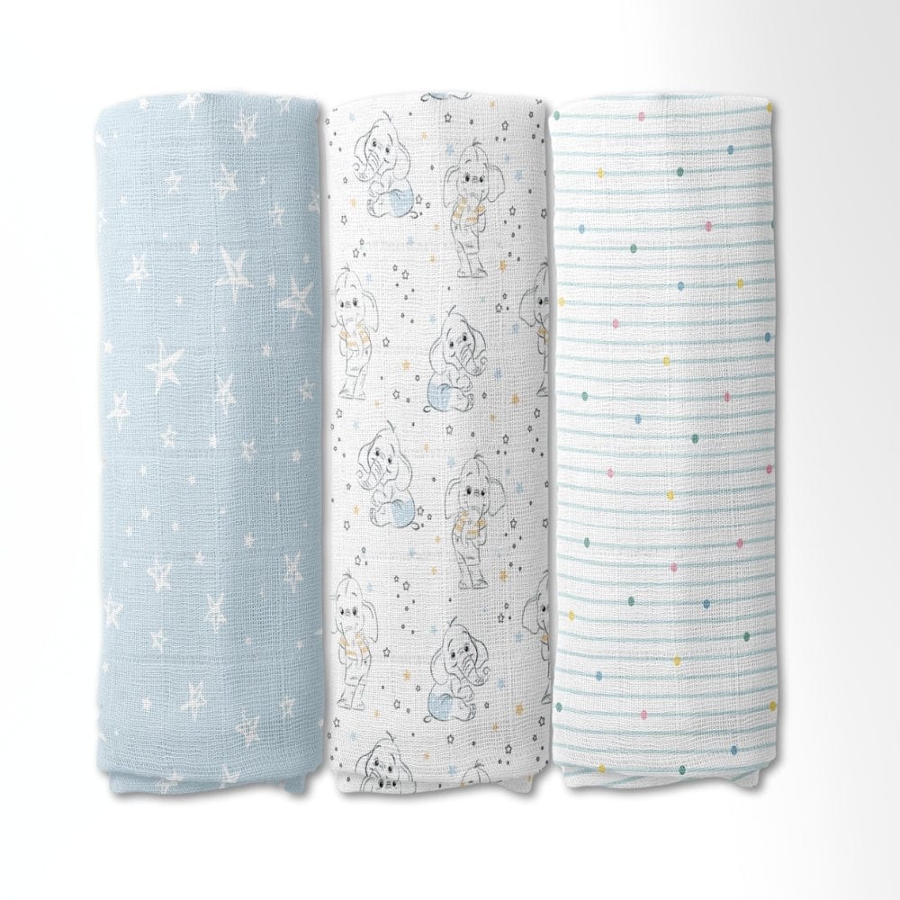 Twinkle Dreams  Collection Muslin Swaddle- Pack Of 3