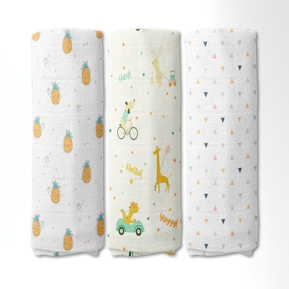 Jungle Party Collection Muslin Swaddle- Pack Of 3