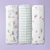 Scarlet In Garden Collection Muslin Swaddle- Pack Of 3