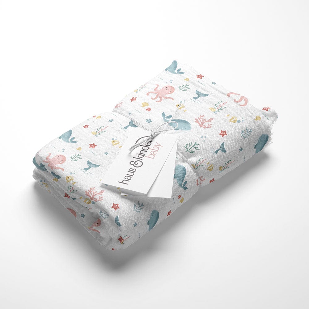 Seashell Collection 100% Cotton Muslin Swaddle Pack of 2
