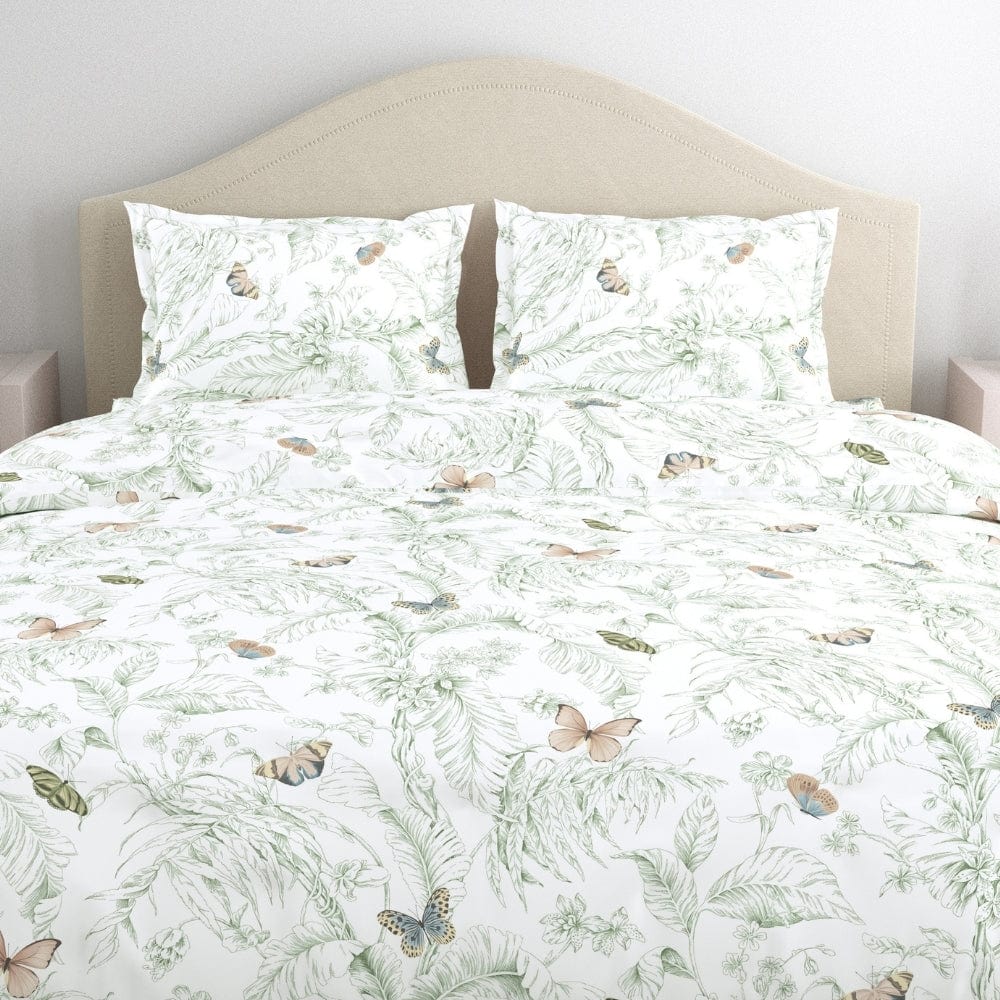 Nordic Palm 100% Cotton King Bedsheet, 144 TC