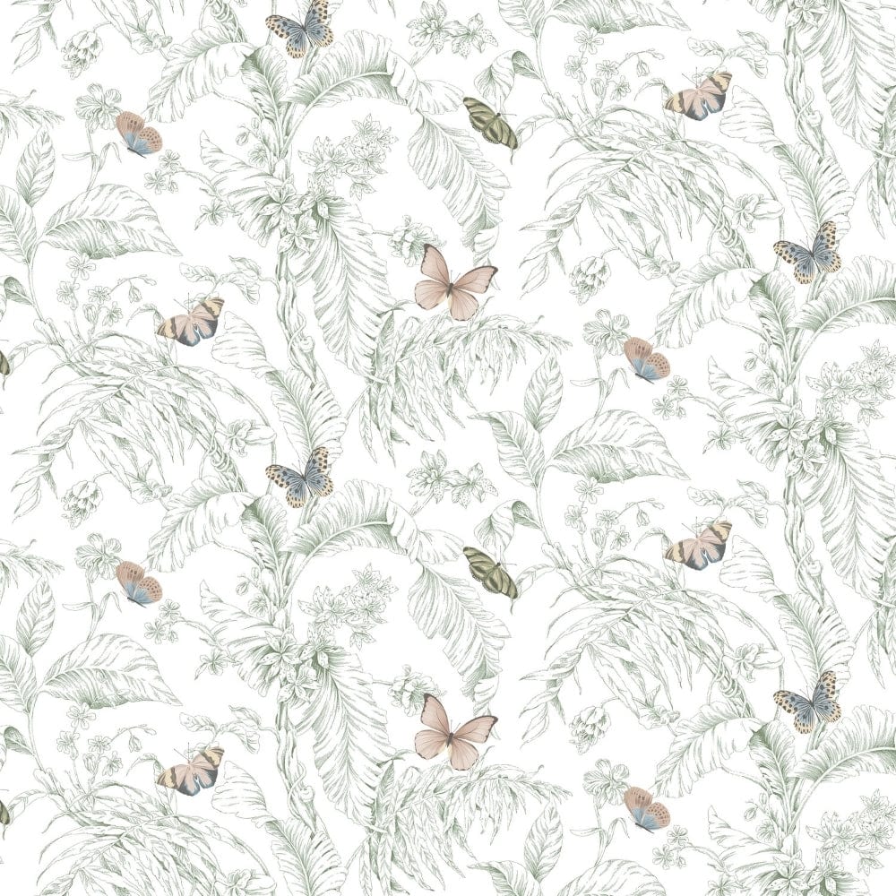 Nordic Palm 100% Cotton King Bedsheet, 144 TC