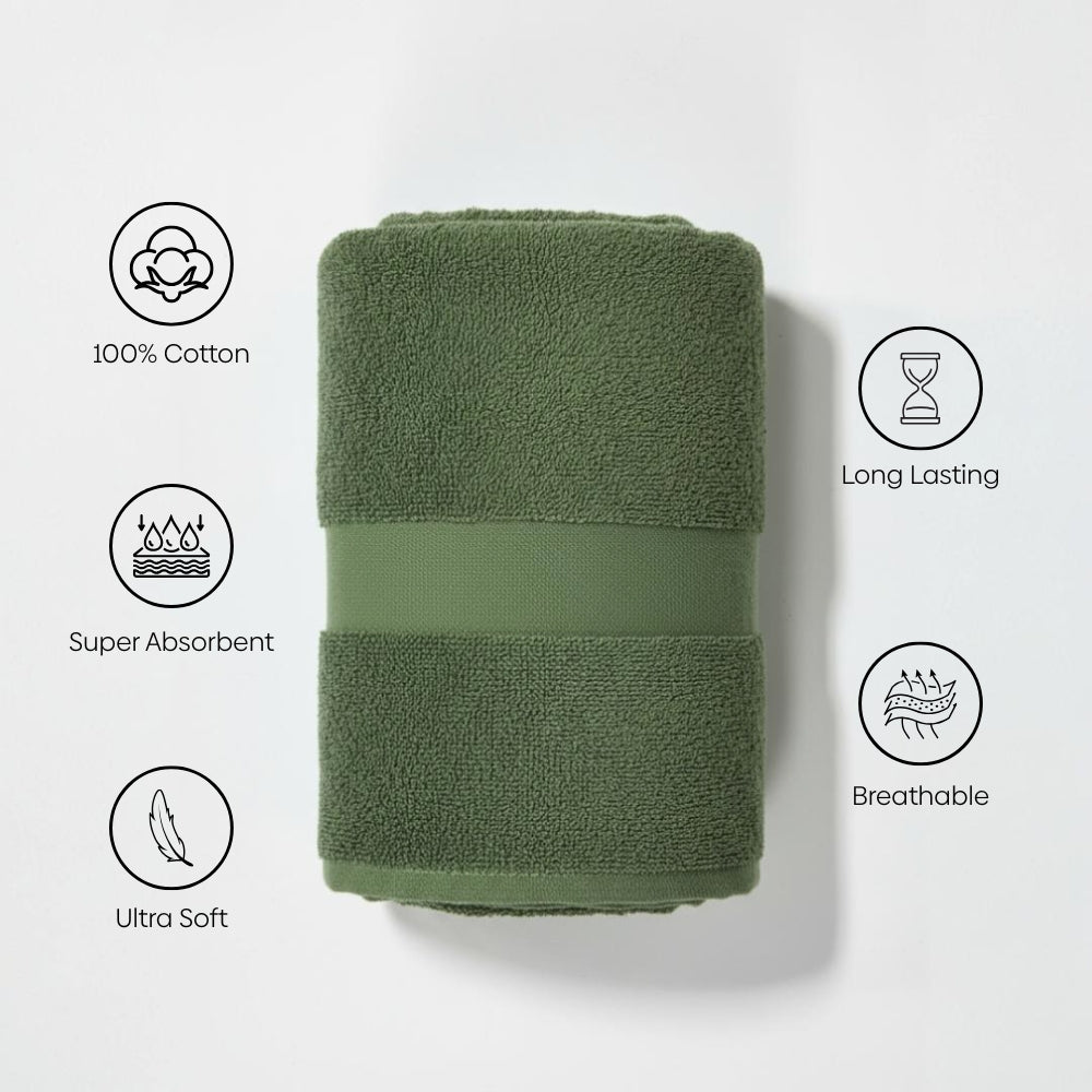100% Cotton Bath Towel, Olive