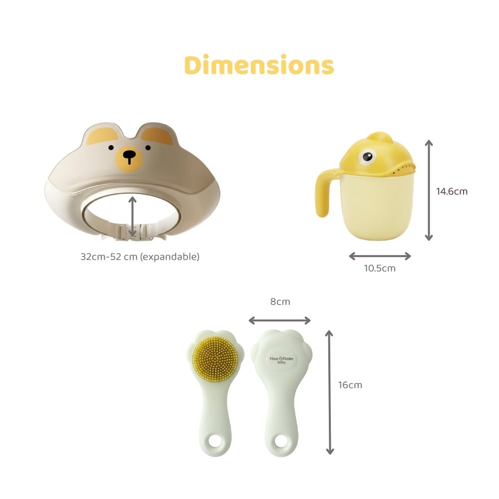 Bubbles Baby Bathing Kit- Set Of 3, (0-12) Months - Baby Bathing Kit | haus & kinder