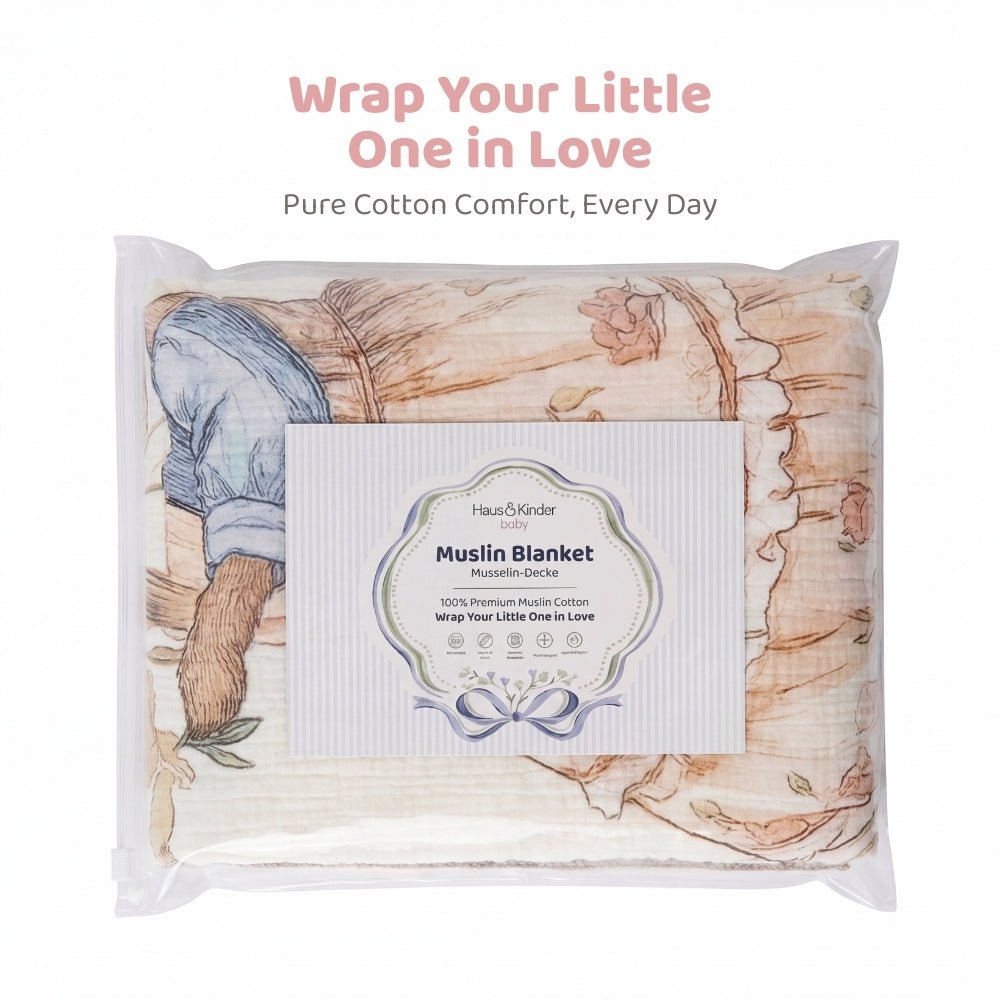 Meadow Mates Muslin 6- Layer Blanket, (0-2 Years) - Swaddles and Blankets | haus & kinder