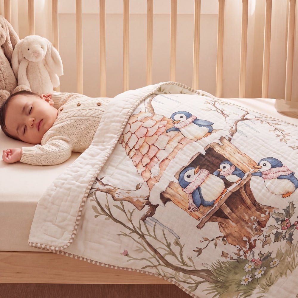 Pingu Pebbles Muslin 6- Layer Blanket, (0-2 Years) - Swaddles and Blankets | haus & kinder