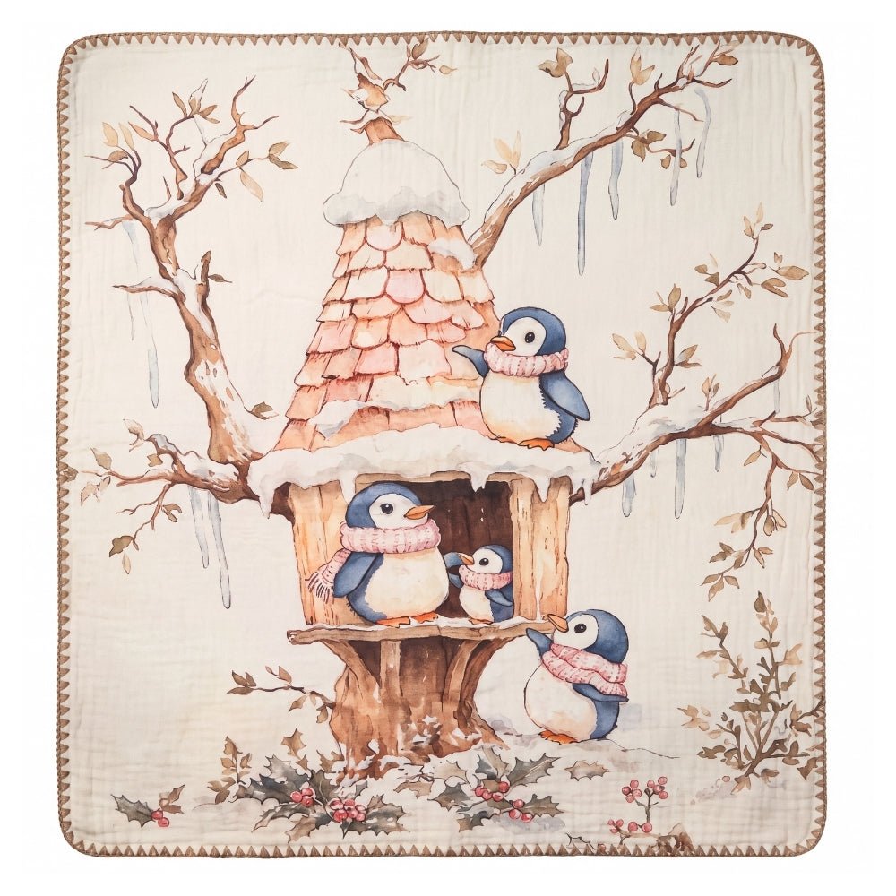 Pingu Pebbles Muslin 6- Layer Blanket, (0-2 Years) - Swaddles and Blankets | haus & kinder