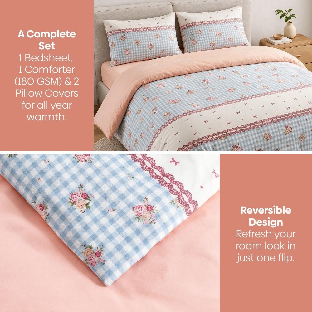 Bluebell Santorini Bed in a Bag, Pack of 4