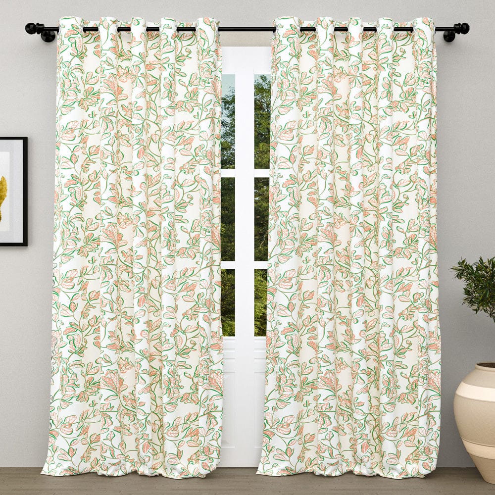 Leafy Canopy Blush Curtain Set