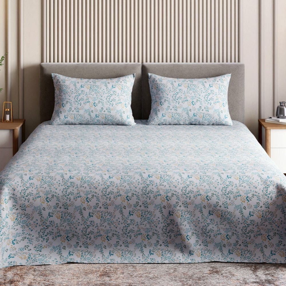 Feather-Touch 300 TC Bedsheet- Silver Wisteria