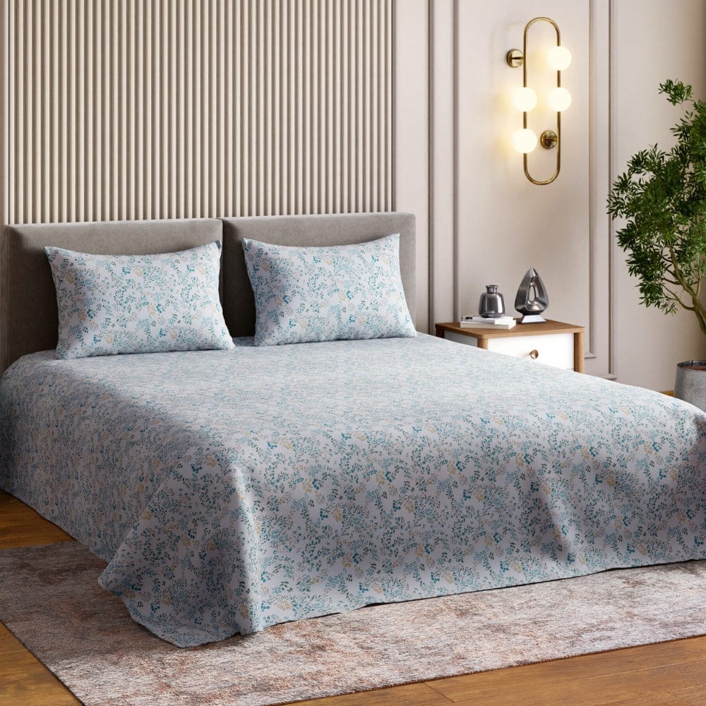 Feather-Touch 300 TC Bedsheet- Silver Wisteria