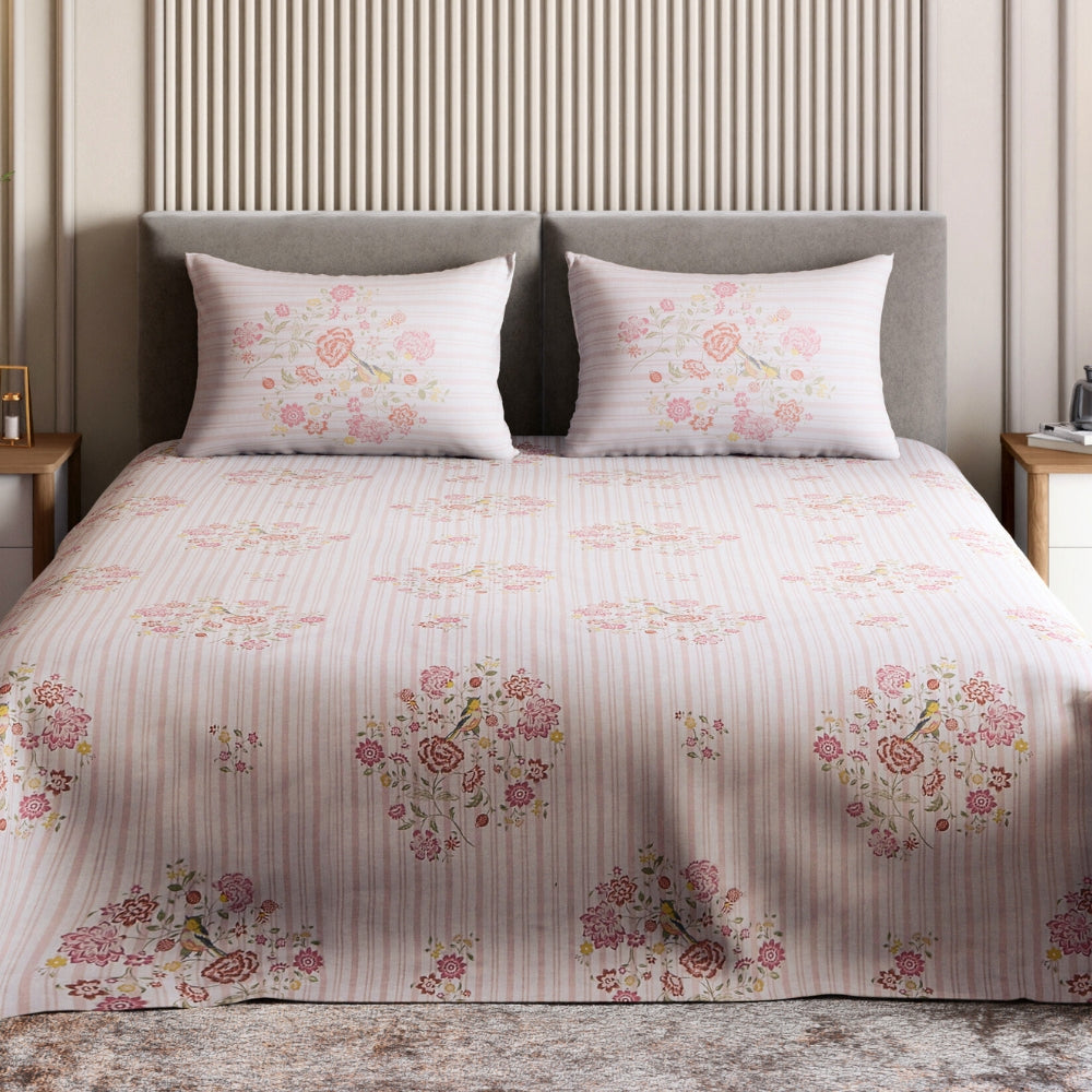 Ring Spun 100% Cotton Bedsheet- Elderflower Dream