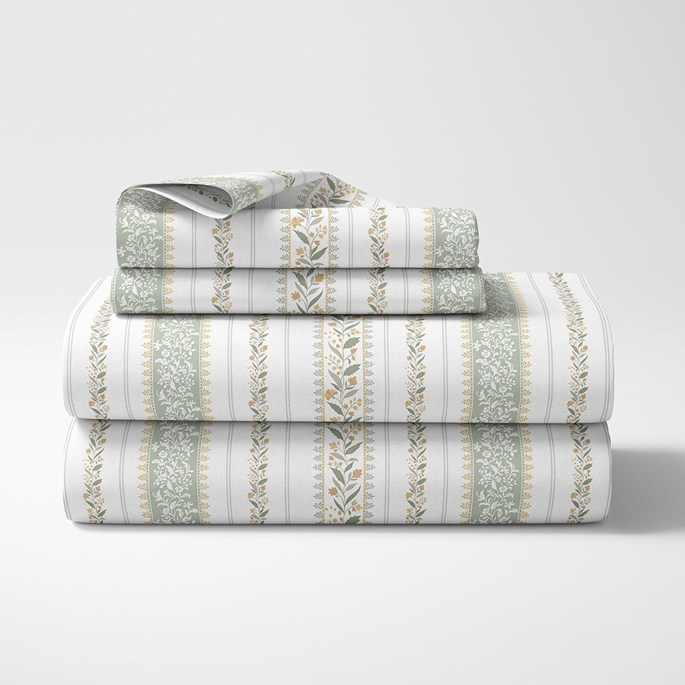 Ring Spun 100% Cotton Bedsheet- Jasmine Garland