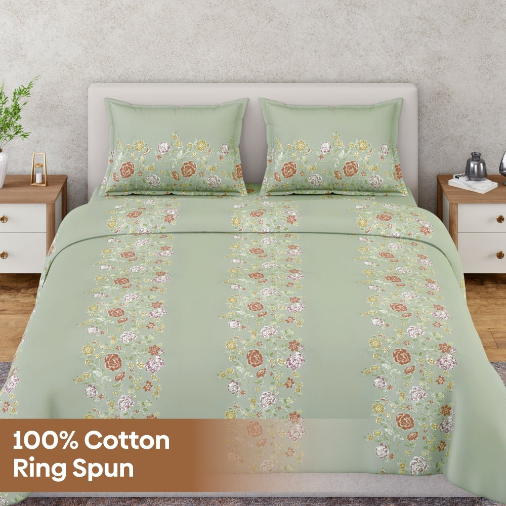 Ring Spun 100% Cotton Bedsheet- Lily Of The Valley
