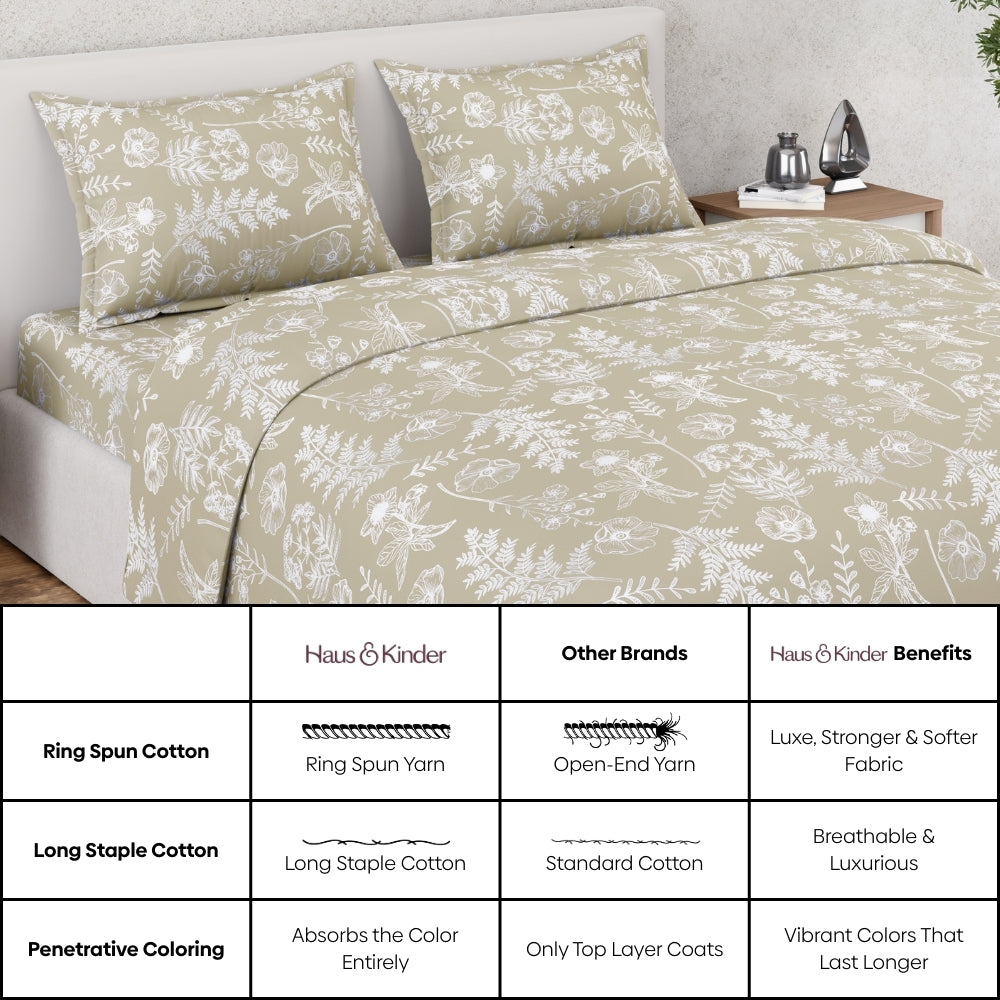 Ring Spun 100% Cotton Bedsheet- Muted Reverie